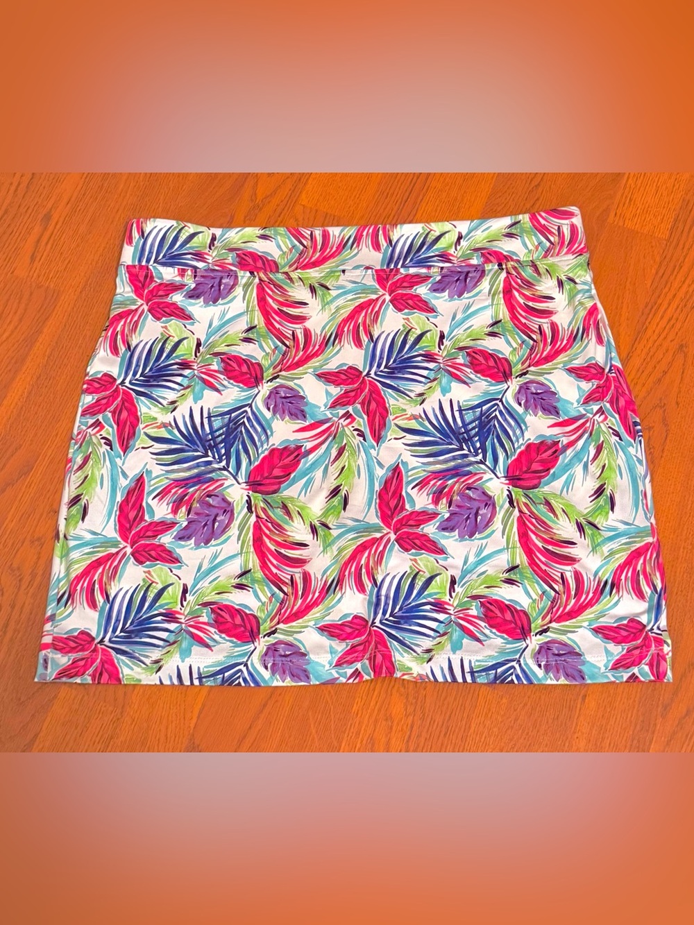 STELLA PARKER Floral Tropical Tennis Golf UPF 50 Shorts Stretch Skort~XL ~ EUC